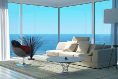 A Loft Apartment Interior with Seascape View-PlusONE-Photographic Print