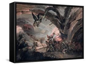 Pluto and a Harlequin in Hell-Giuseppe Bernardino Bison-Framed Stretched Canvas