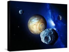 Pluto And Charon And Kuiper Belt-Detlev Van Ravenswaay-Stretched Canvas