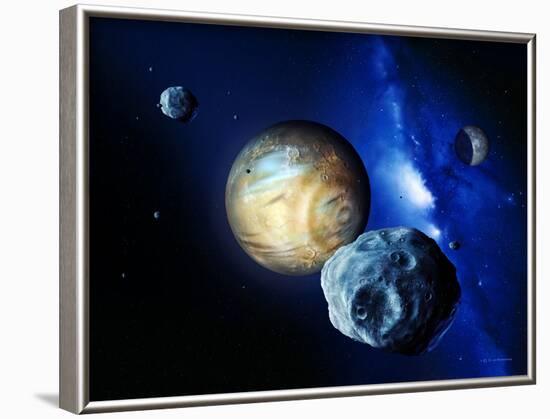 Pluto And Charon And Kuiper Belt-Detlev Van Ravenswaay-Framed Photographic Print