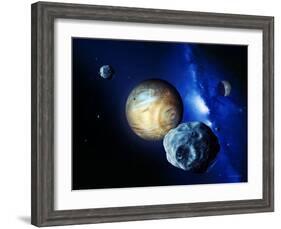 Pluto And Charon And Kuiper Belt-Detlev Van Ravenswaay-Framed Photographic Print