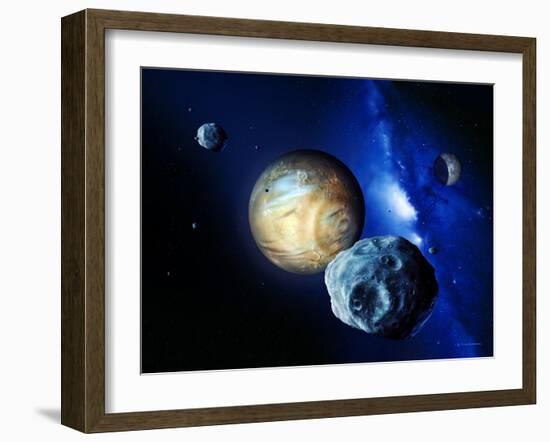 Pluto And Charon And Kuiper Belt-Detlev Van Ravenswaay-Framed Photographic Print