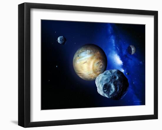 Pluto And Charon And Kuiper Belt-Detlev Van Ravenswaay-Framed Photographic Print