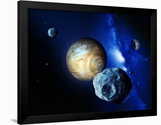 Pluto And Charon And Kuiper Belt-Detlev Van Ravenswaay-Framed Photographic Print