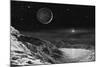 Pluto And Charon - Noir-David A Hardy-Mounted Giclee Print