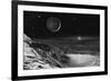 Pluto And Charon - Noir-David A Hardy-Framed Giclee Print