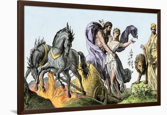 Pluto Carries Off Persephone to His Kingdom, the Underworld, in Greek Mythology-null-Framed Giclee Print