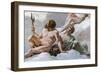 Pluto, god of the Underworld, and his wife, Prosperine Detail of The council of the Gods-Giovanni Lanfranco-Framed Giclee Print