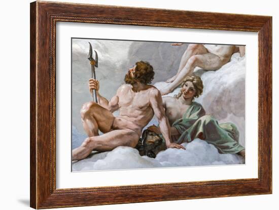 Pluto, god of the Underworld, and his wife, Prosperine Detail of The council of the Gods-Giovanni Lanfranco-Framed Giclee Print