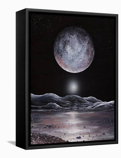 Pluto Seen From Charon, Artwork-Richard Bizley-Framed Stretched Canvas