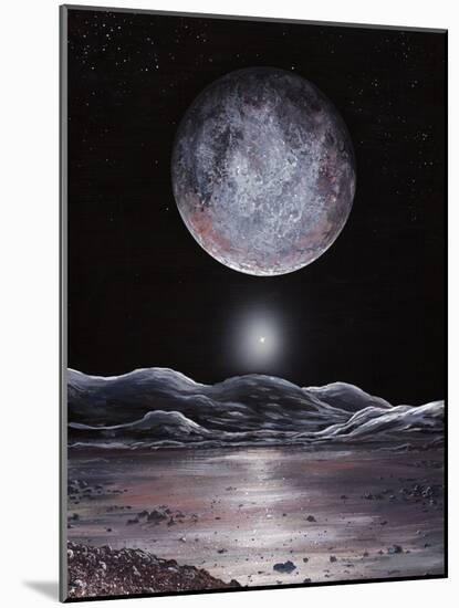 Pluto Seen From Charon, Artwork-Richard Bizley-Mounted Photographic Print