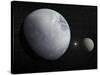 Pluton, its Big Moon Charon and the Polaris Star-null-Stretched Canvas