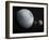 Pluton, its Big Moon Charon and the Polaris Star-null-Framed Art Print