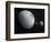 Pluton, its Big Moon Charon and the Polaris Star-null-Framed Art Print