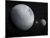 Pluton, its Big Moon Charon and the Polaris Star-null-Mounted Art Print