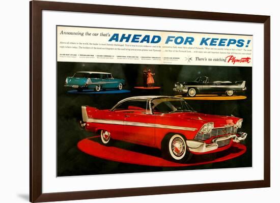Plymouth - Ahead for Keeps!-null-Framed Art Print