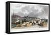 Plymouth Breakwater from the West, 1829-Thomas Allom-Framed Stretched Canvas