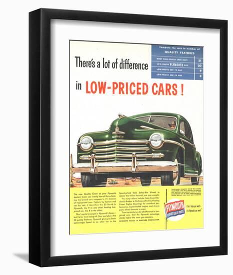 Plymouth Builds Great Cars-null-Framed Art Print