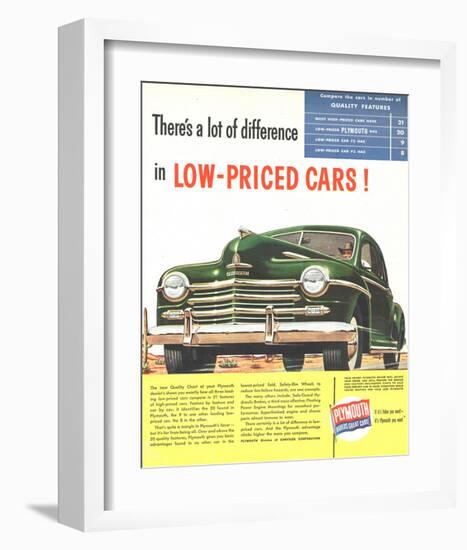 Plymouth Builds Great Cars-null-Framed Art Print