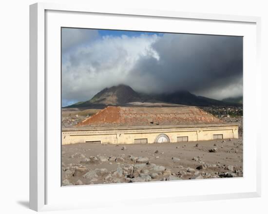 Plymouth Courthouse Buried in Lahar Deposits from Soufriere Hills Volcano, Montserrat, Caribbean-Stocktrek Images-Framed Photographic Print