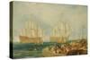 Plymouth Harbour: Towing In-J. M. W. Turner-Stretched Canvas
