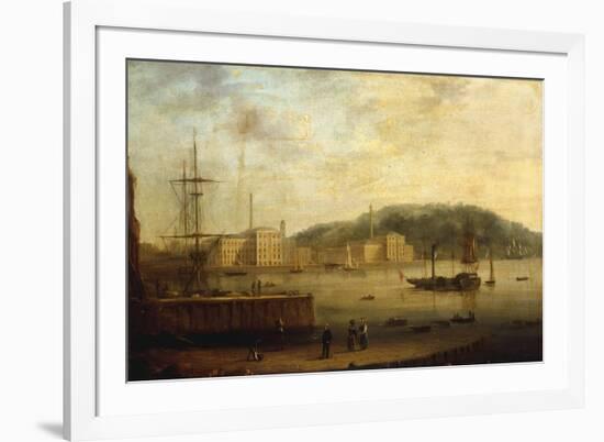 Plymouth Harbour with the Royal William Victualling Yard-William Daniell-Framed Giclee Print