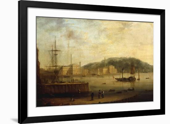 Plymouth Harbour with the Royal William Victualling Yard-William Daniell-Framed Giclee Print