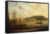 Plymouth Harbour with the Royal William Victualling Yard-William Daniell-Framed Stretched Canvas