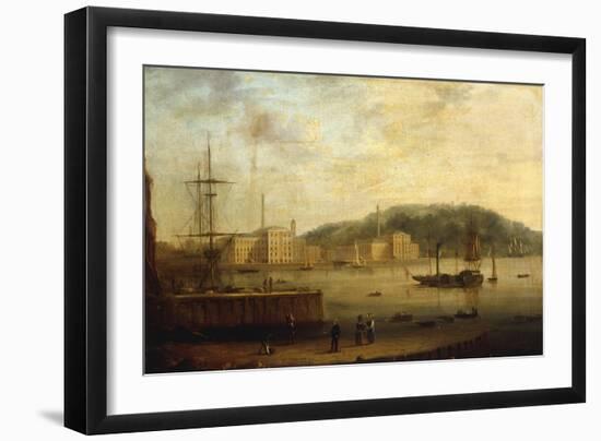 Plymouth Harbour with the Royal William Victualling Yard-William Daniell-Framed Giclee Print