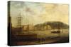 Plymouth Harbour with the Royal William Victualling Yard-William Daniell-Stretched Canvas