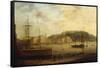 Plymouth Harbour with the Royal William Victualling Yard-William Daniell-Framed Stretched Canvas