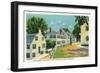 Plymouth, Massachusetts - Leyden Street View, First Street in New England-Lantern Press-Framed Art Print