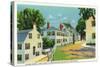 Plymouth, Massachusetts - Leyden Street View, First Street in New England-Lantern Press-Stretched Canvas