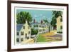 Plymouth, Massachusetts - Leyden Street View, First Street in New England-Lantern Press-Framed Premium Giclee Print