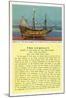 Plymouth, Massachusetts - Mayflower Model, the Compact in Plymouth Hall Scene-Lantern Press-Mounted Art Print