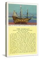 Plymouth, Massachusetts - Mayflower Model, the Compact in Plymouth Hall Scene-Lantern Press-Stretched Canvas