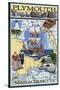 Plymouth, Massachusetts - Nautical Chart-Lantern Press-Stretched Canvas