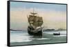 Plymouth, Massachusetts, Representation of the 1621 Mayflower Landing-Lantern Press-Framed Stretched Canvas