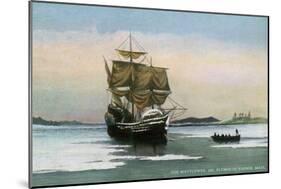 Plymouth, Massachusetts, Representation of the 1621 Mayflower Landing-Lantern Press-Mounted Art Print