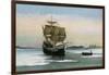 Plymouth, Massachusetts, Representation of the 1621 Mayflower Landing-Lantern Press-Framed Art Print