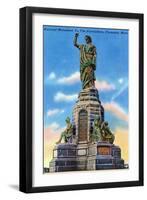 Plymouth, Massachusetts - View of National Monument to US Forefathers-Lantern Press-Framed Art Print