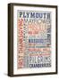 Plymouth, Massachusetts-Lantern Press-Framed Art Print