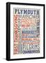 Plymouth, Massachusetts-Lantern Press-Framed Art Print