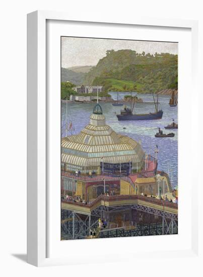 Plymouth Pier from the Hoe, 1923 (Oil on Canvas)-Charles Ginner-Framed Giclee Print