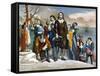 Plymouth Rock, 1620-Currier & Ives-Framed Stretched Canvas