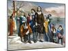 Plymouth Rock, 1620-Currier & Ives-Mounted Giclee Print