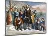 Plymouth Rock, 1620-Currier & Ives-Mounted Giclee Print