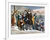 Plymouth Rock, 1620-Currier & Ives-Framed Giclee Print