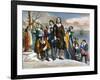 Plymouth Rock, 1620-Currier & Ives-Framed Giclee Print