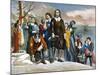 Plymouth Rock, 1620-Currier & Ives-Mounted Giclee Print
